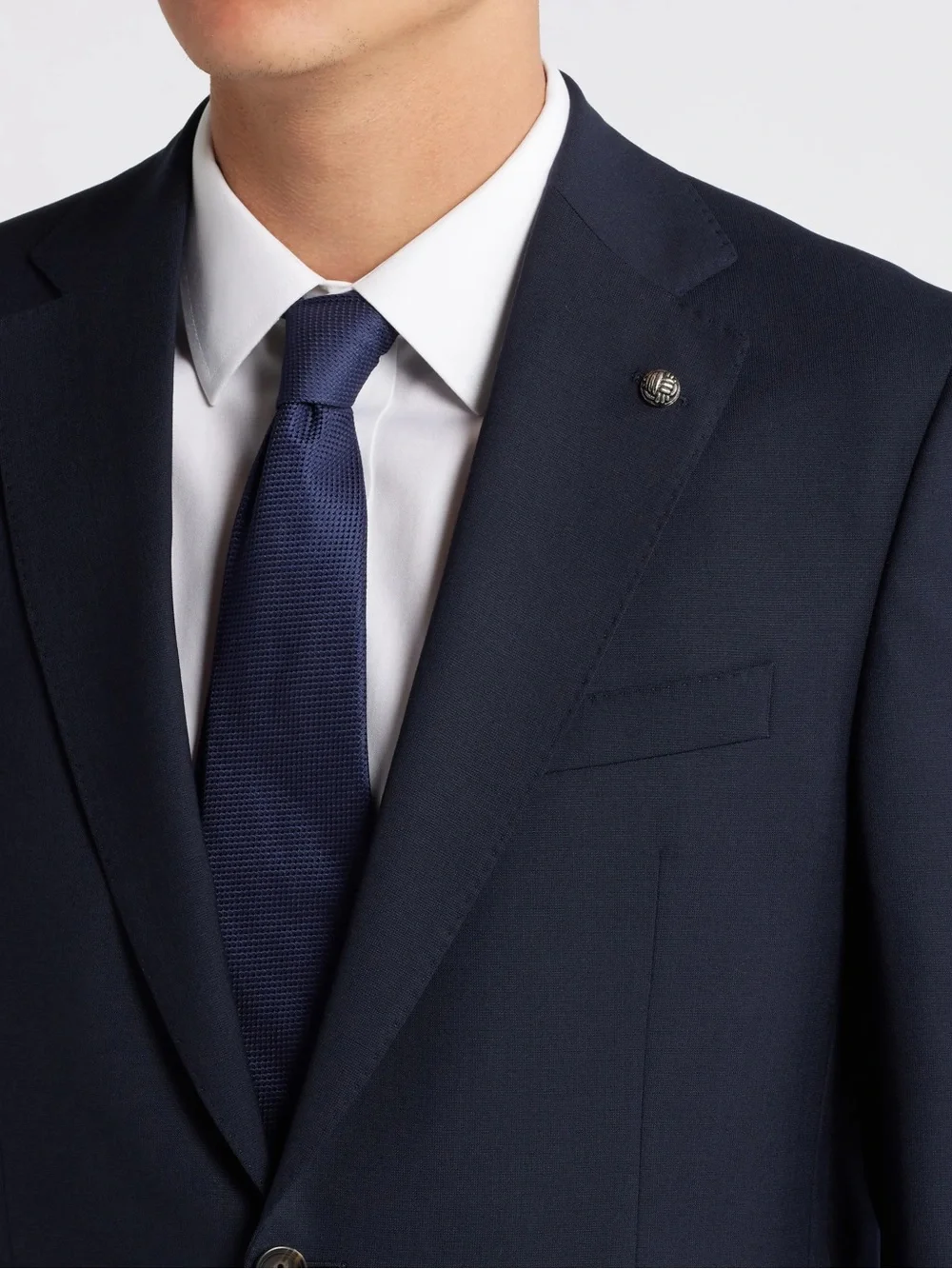 Jack Victor Men's Classic Navy Two-Button Wool Suit Jacket - 40R